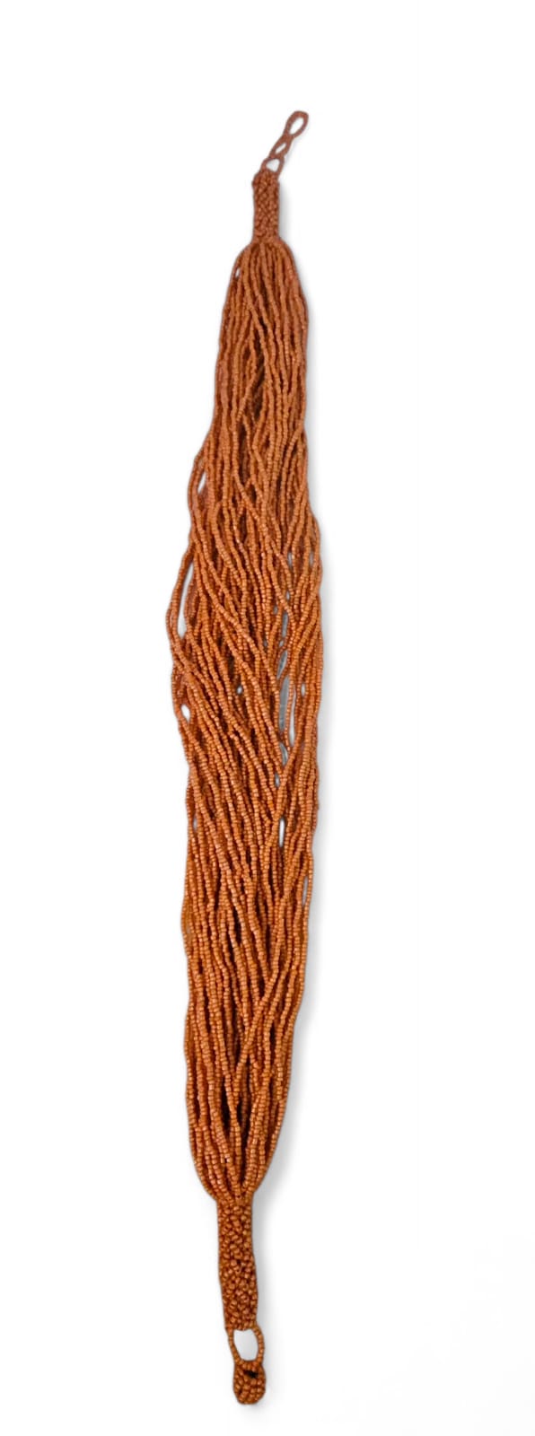 Vintage African Artisanal 50cm Orange Beaded Necklace