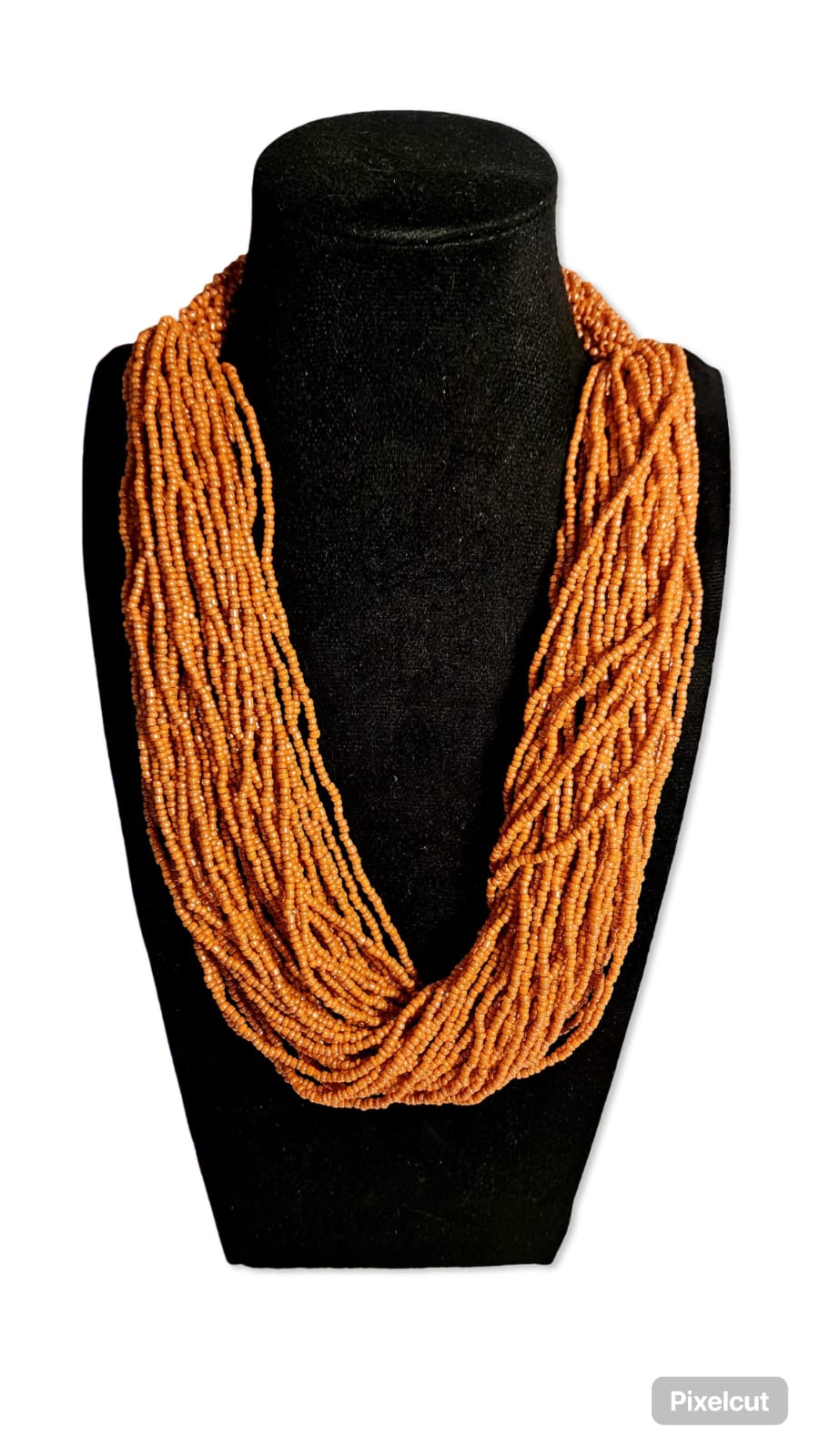 Vintage African Artisanal 50cm Orange Beaded Necklace