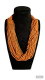 Vintage African Artisanal 50cm Orange Beaded Necklace