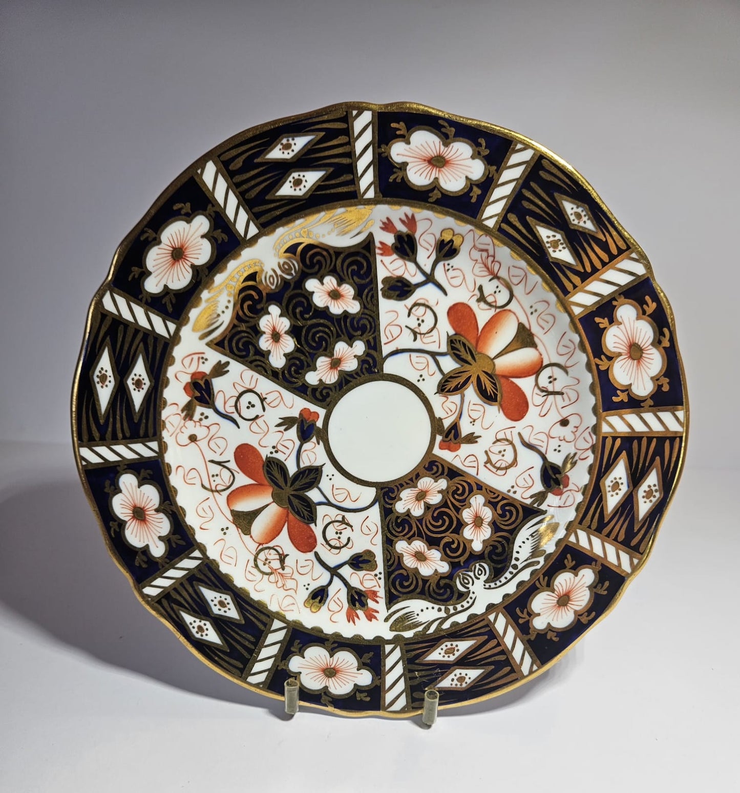 Royal Crown Derby Imari 2451 Trio - Cup, Saucer, Side Plate circa 1913