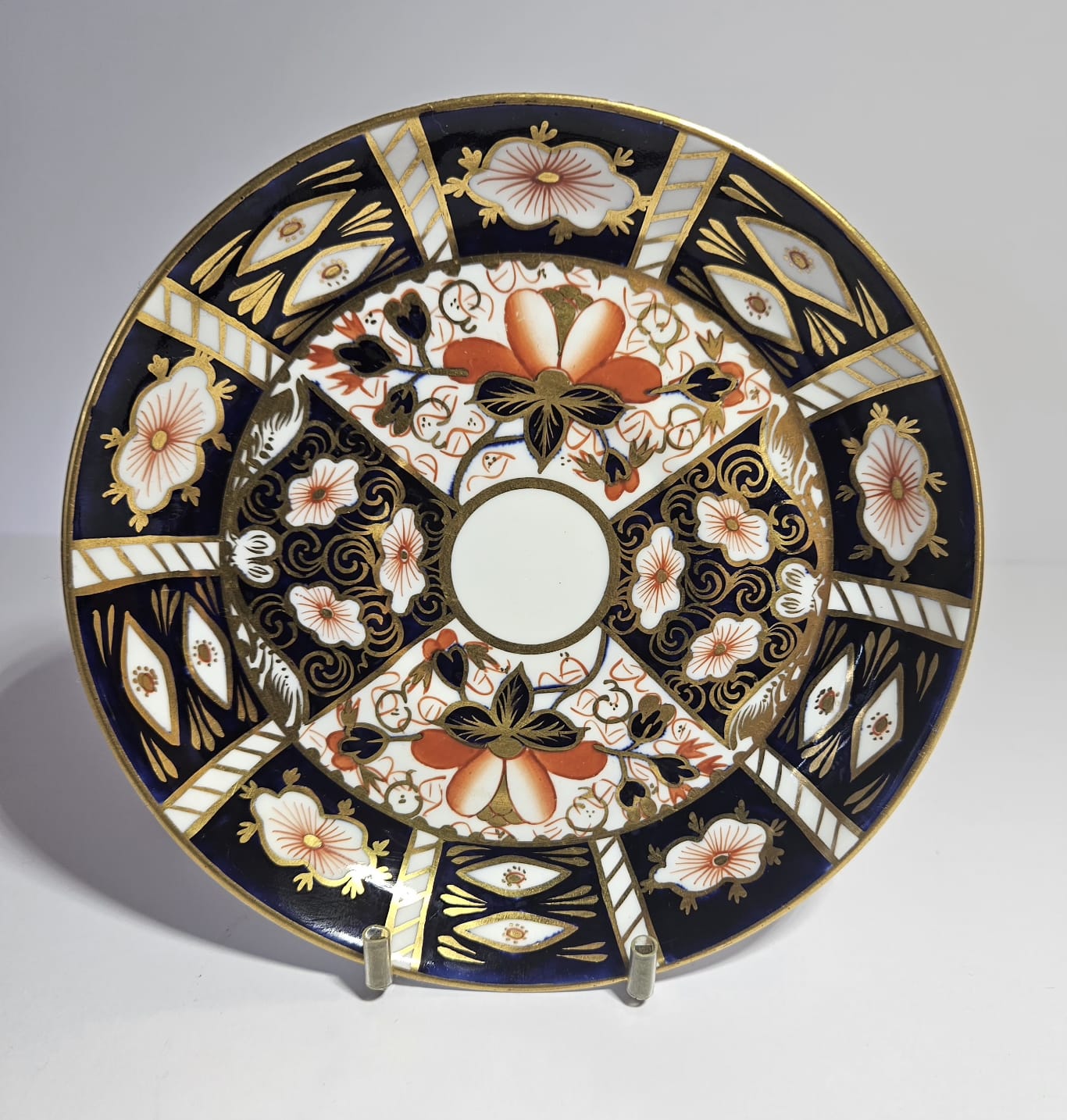 Royal Crown Derby Imari 2451 Trio - Cup, Saucer, Side Plate circa 1913