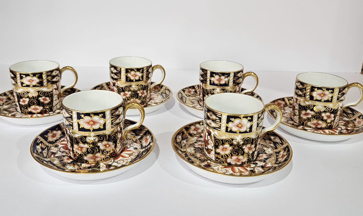 Royal Crown Derby Traditional Imari 2451 set of 6 demi tasse coffee duos- AUD$130 per duo