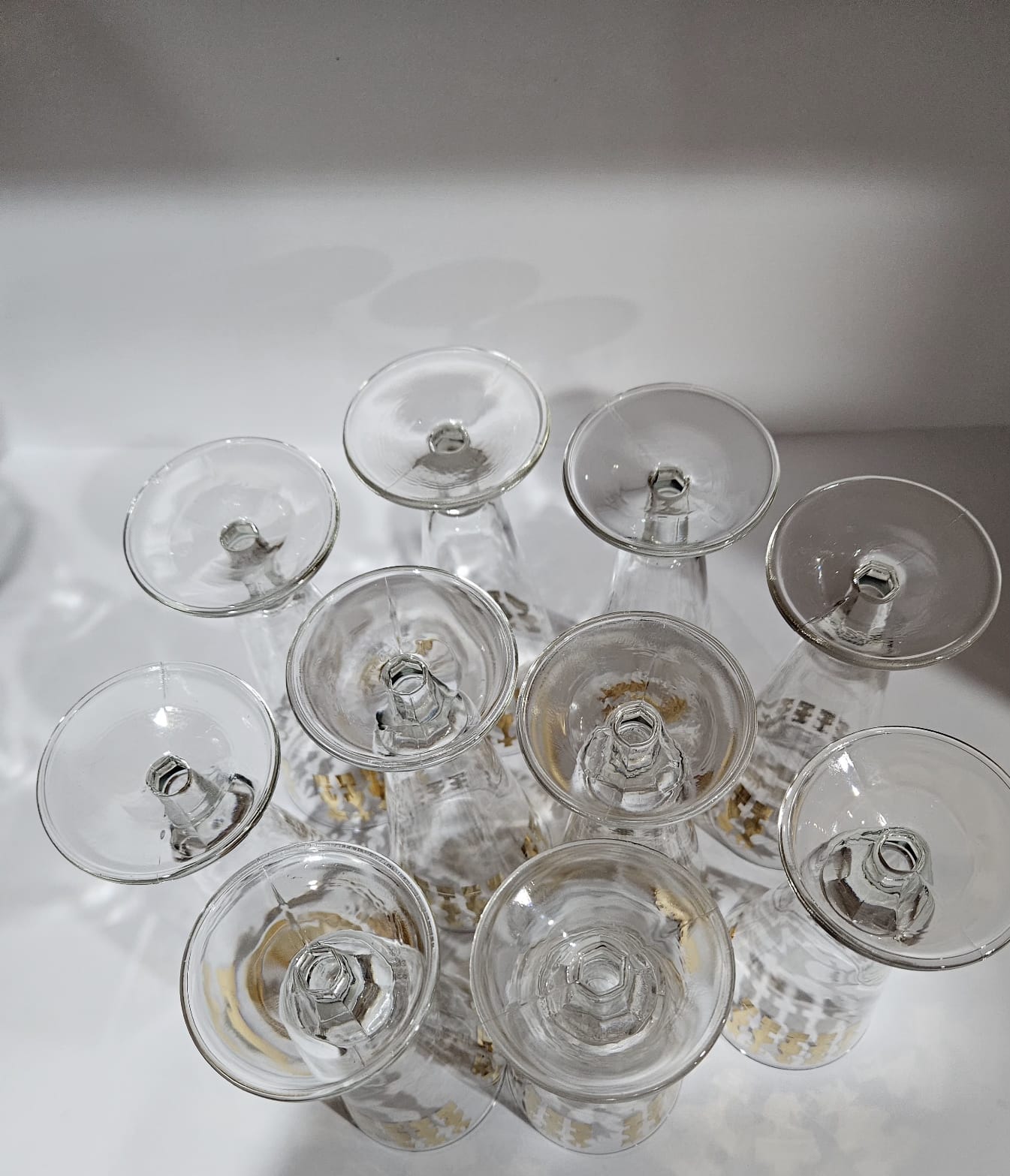 MCM Vintage Set of 10 Footed Cocktail Glasses CROWN CHESS, Australia