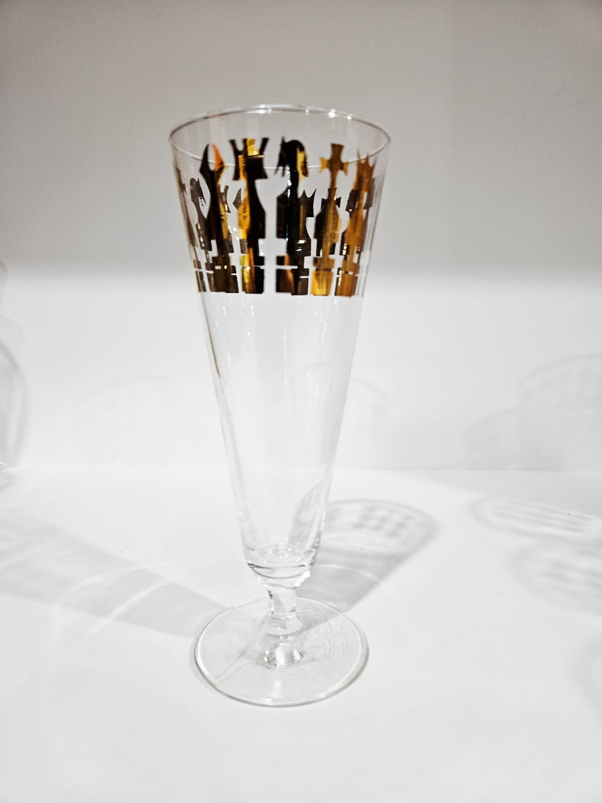 MCM Vintage Set of 10 Footed Cocktail Glasses CROWN CHESS, Australia