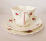 Crown Staffordshire England Sweetheart Rose Trio, Fine Bone China