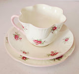 Crown Staffordshire England Sweetheart Rose Trio, Fine Bone China