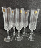 6 x Fluted Champagne Longchamp by Cristal D'Arques-Durand
