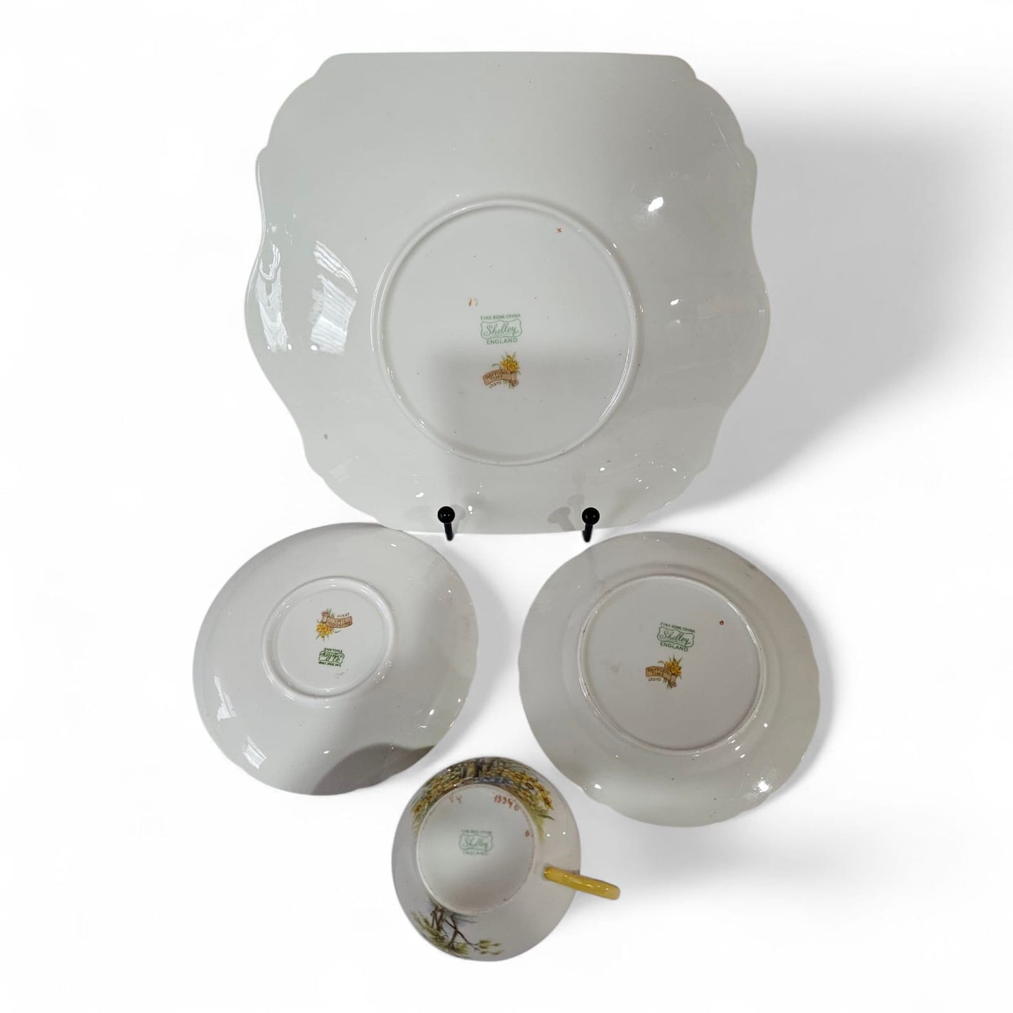 Shelley "Daffodil Time" #13370 Trio and Cake Plate