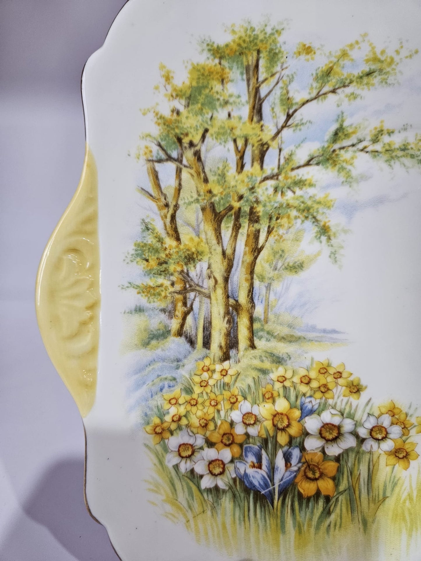 Shelley "Daffodil Time" #13370 Trio and Cake Plate