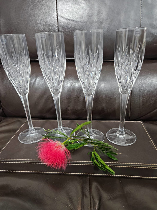 Dan Samuels - Cologne Lead Crystal Champagne flutes-Set of 4, Made in Germany
