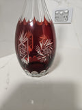 Biedermeier Bohemia decanter with stopper Ruby Red Czech Crystal