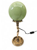 Art Deco DIANE Gold tone metal Table Lamp with ashtray feature and marbled round shade