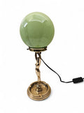 Art Deco DIANE Gold tone metal Table Lamp with ashtray feature and marbled round shade