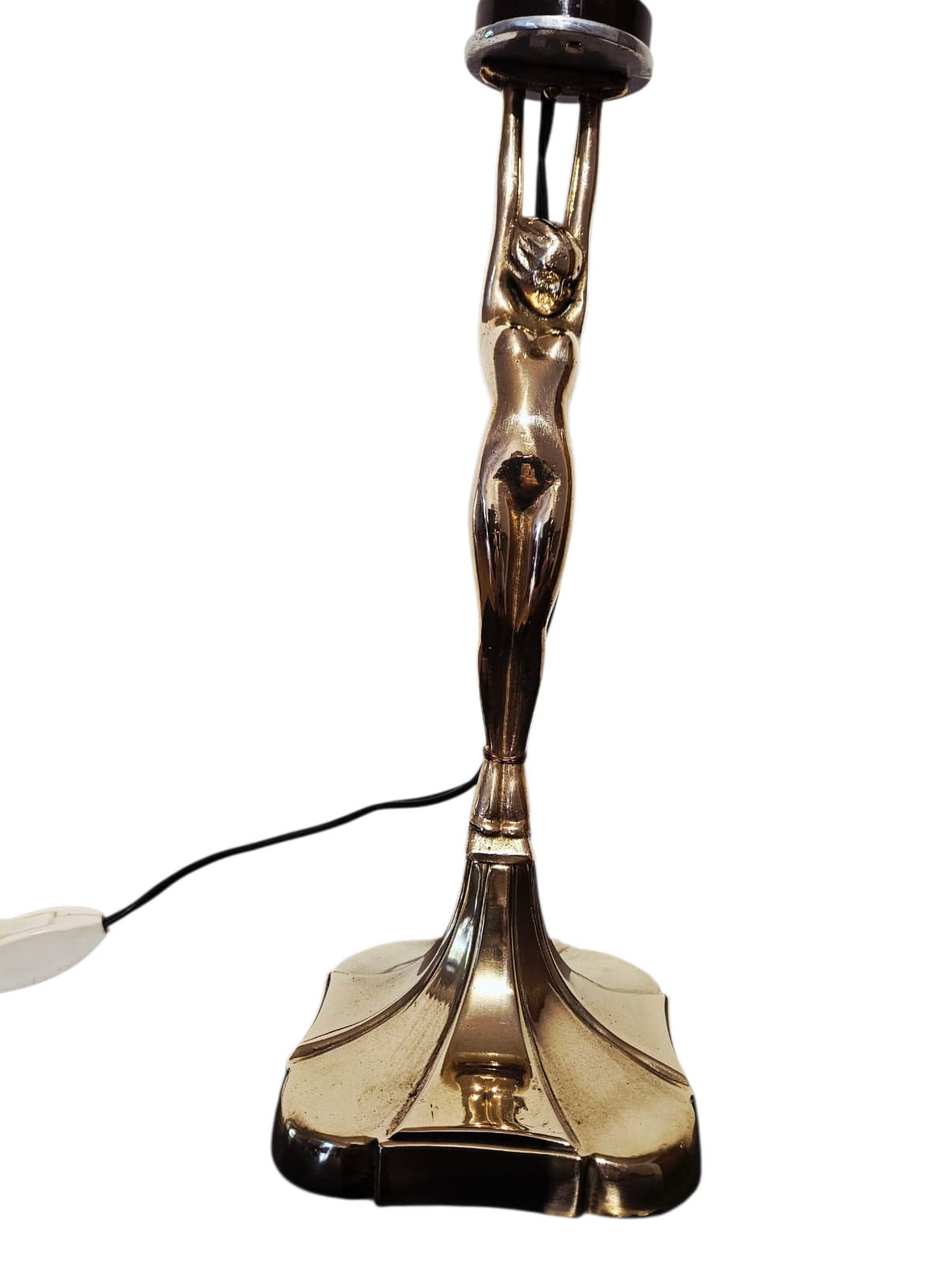 Art Deco 'Diane' copper and brass lamp with beehive shade circa 1930s