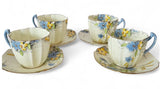 Paragon Fine Bone China set of 4 art deco hand painted duos #9747 c1930