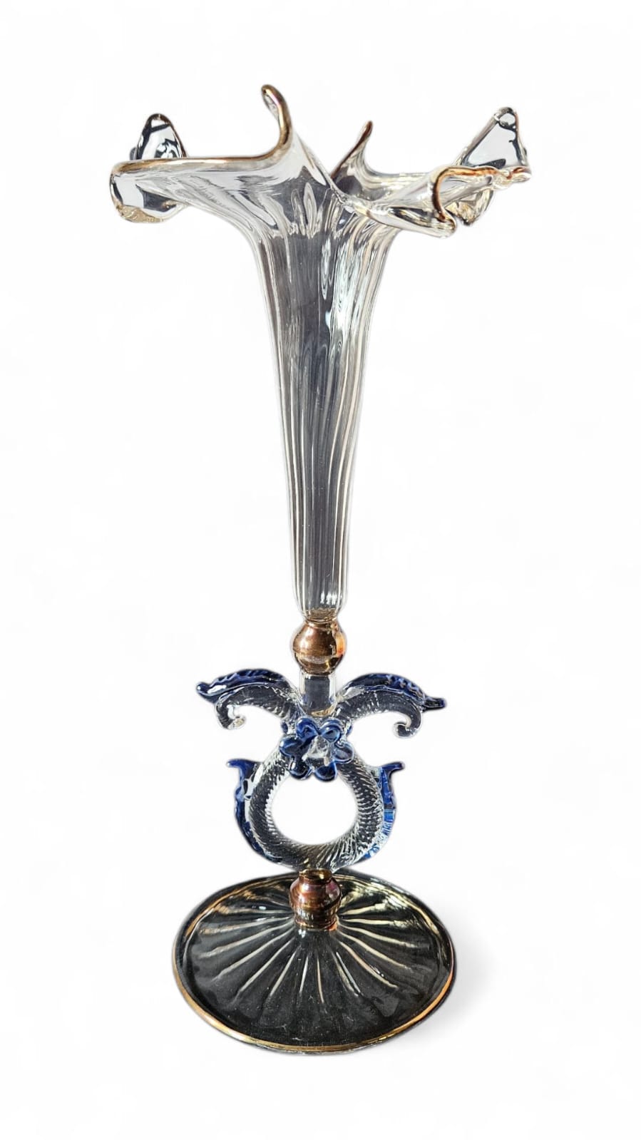 Venetian MURANO Antonio Salviati vase with seahorse details