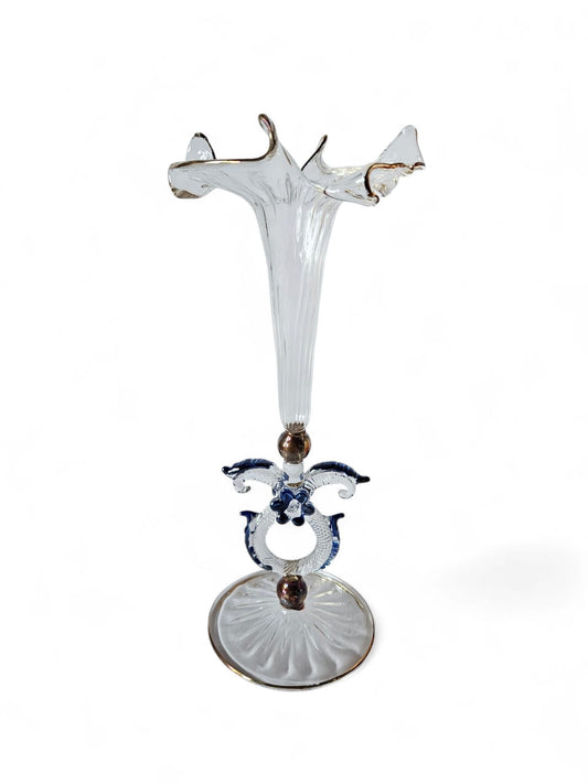 Venetian MURANO Antonio Salviati vase with seahorse details