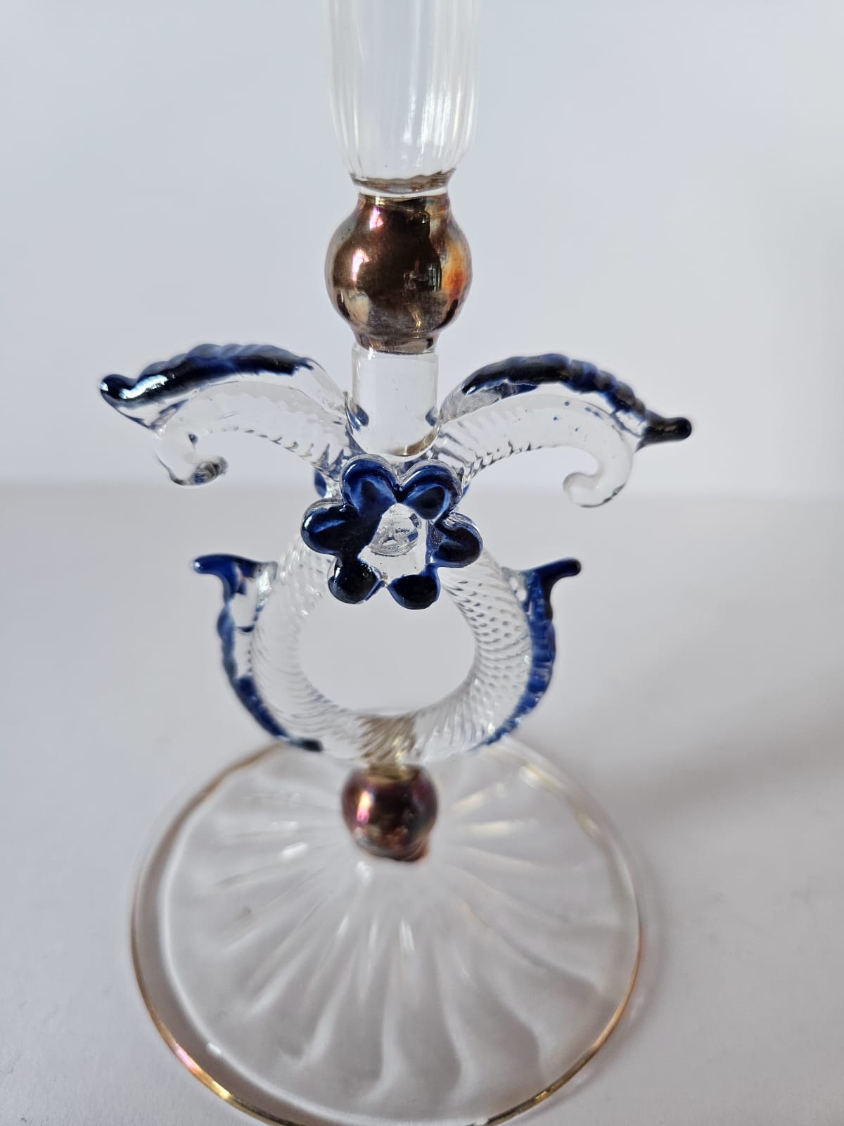 Venetian MURANO Antonio Salviati vase with seahorse details