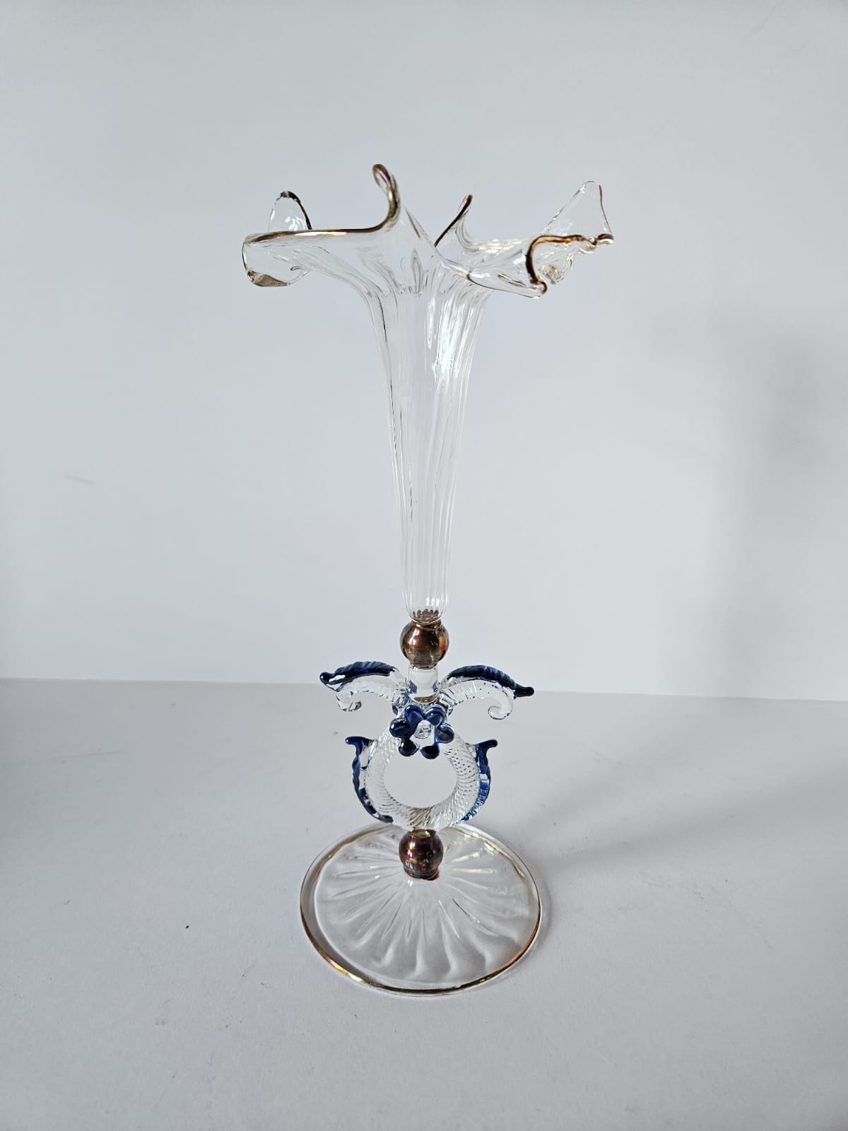 Venetian MURANO Antonio Salviati vase with seahorse details