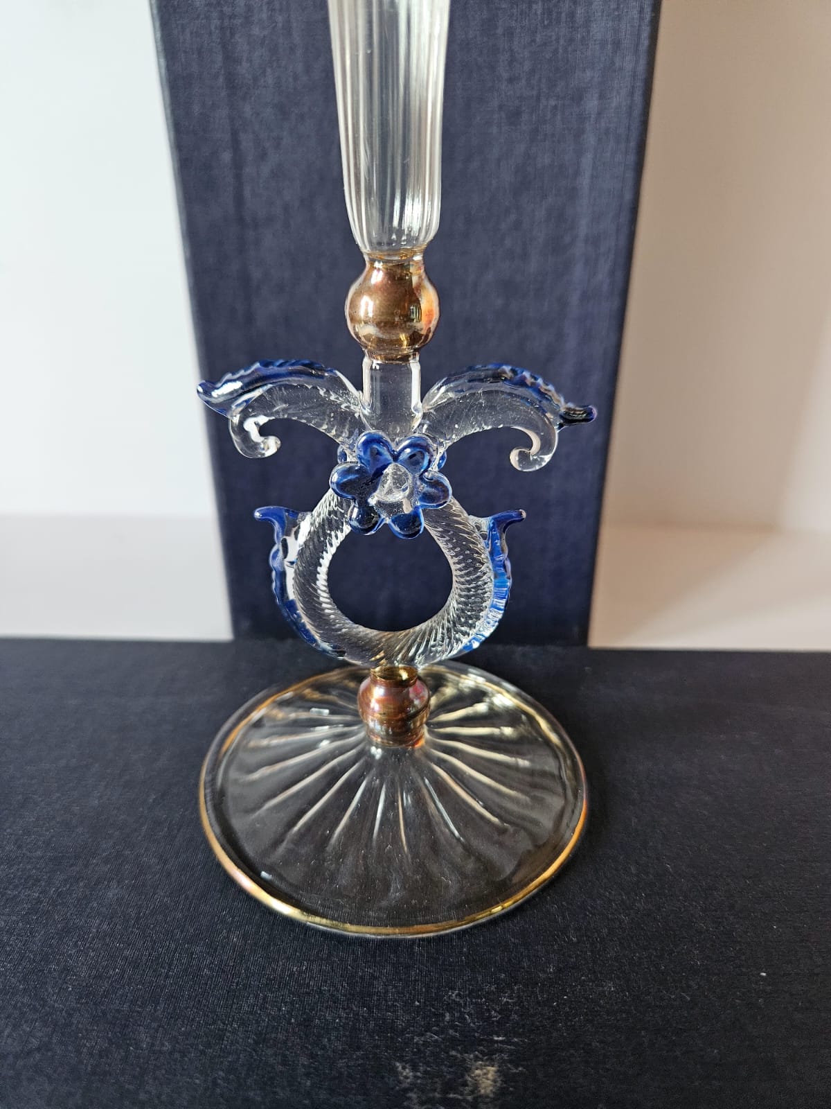 Venetian MURANO Antonio Salviati vase with seahorse details