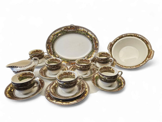 Vintage Empire England Devon Tea Set for 7 people - c1930s (a574)