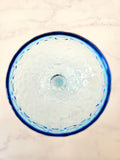 Vintage Empoli Aqua Blue Diamond Optic Art Glass Snifter Vase
