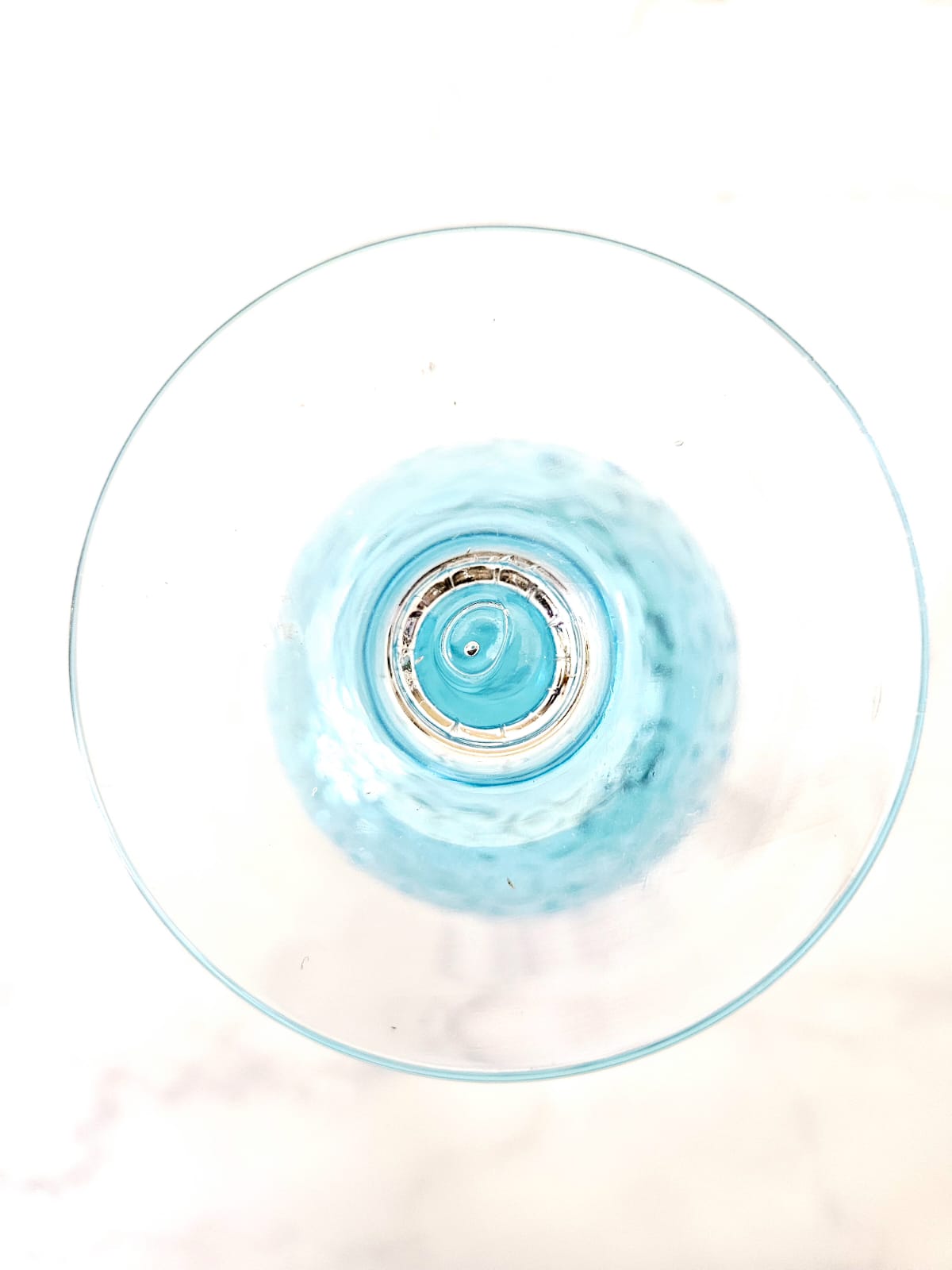 Vintage Empoli Aqua Blue Diamond Optic Art Glass Snifter Vase