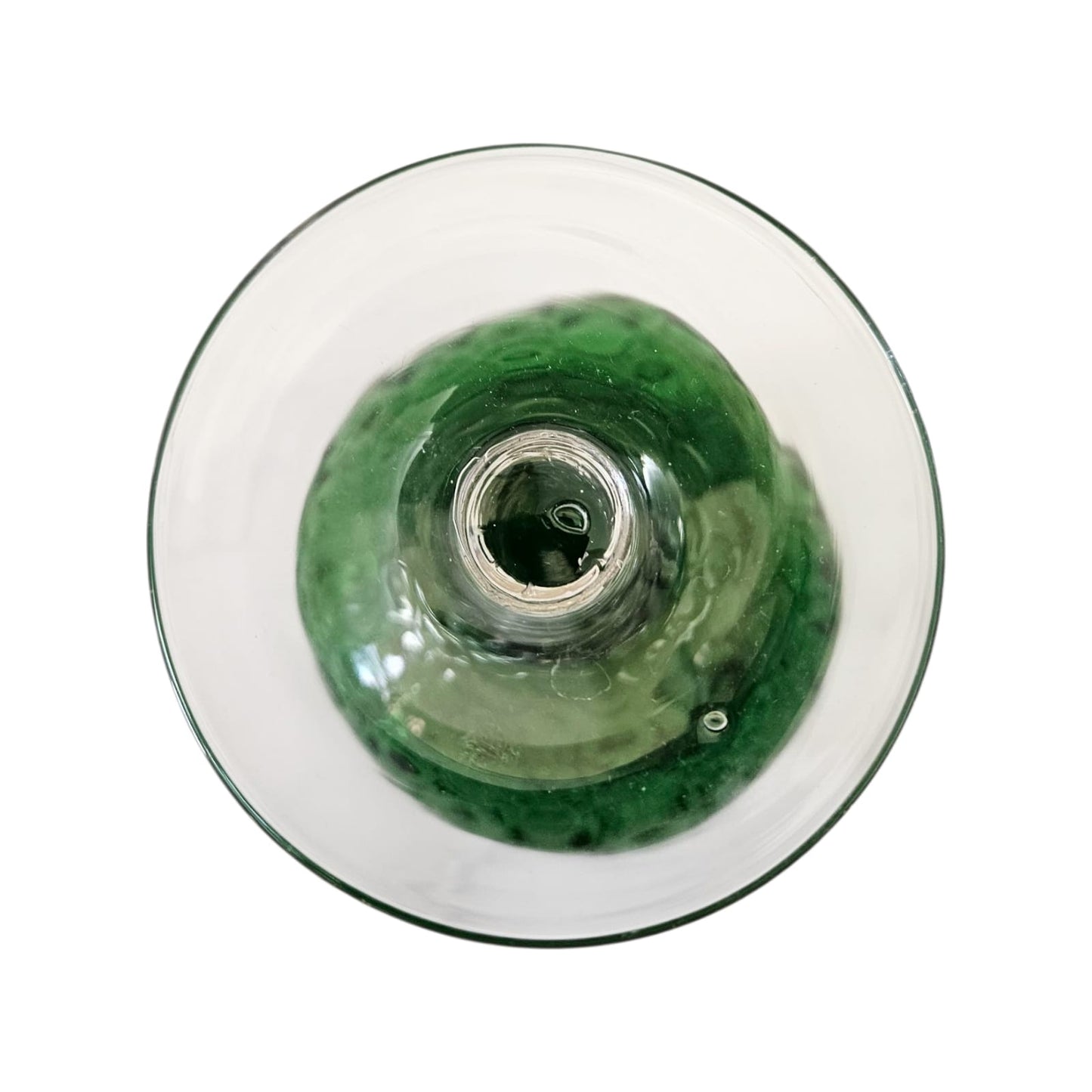 Vintage Empoli Emerald Green Diamond Optic Art Glass Snifter Vase