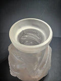 Etaleune vase pressed and molded glass, "Châtaignier" pattern c.1930