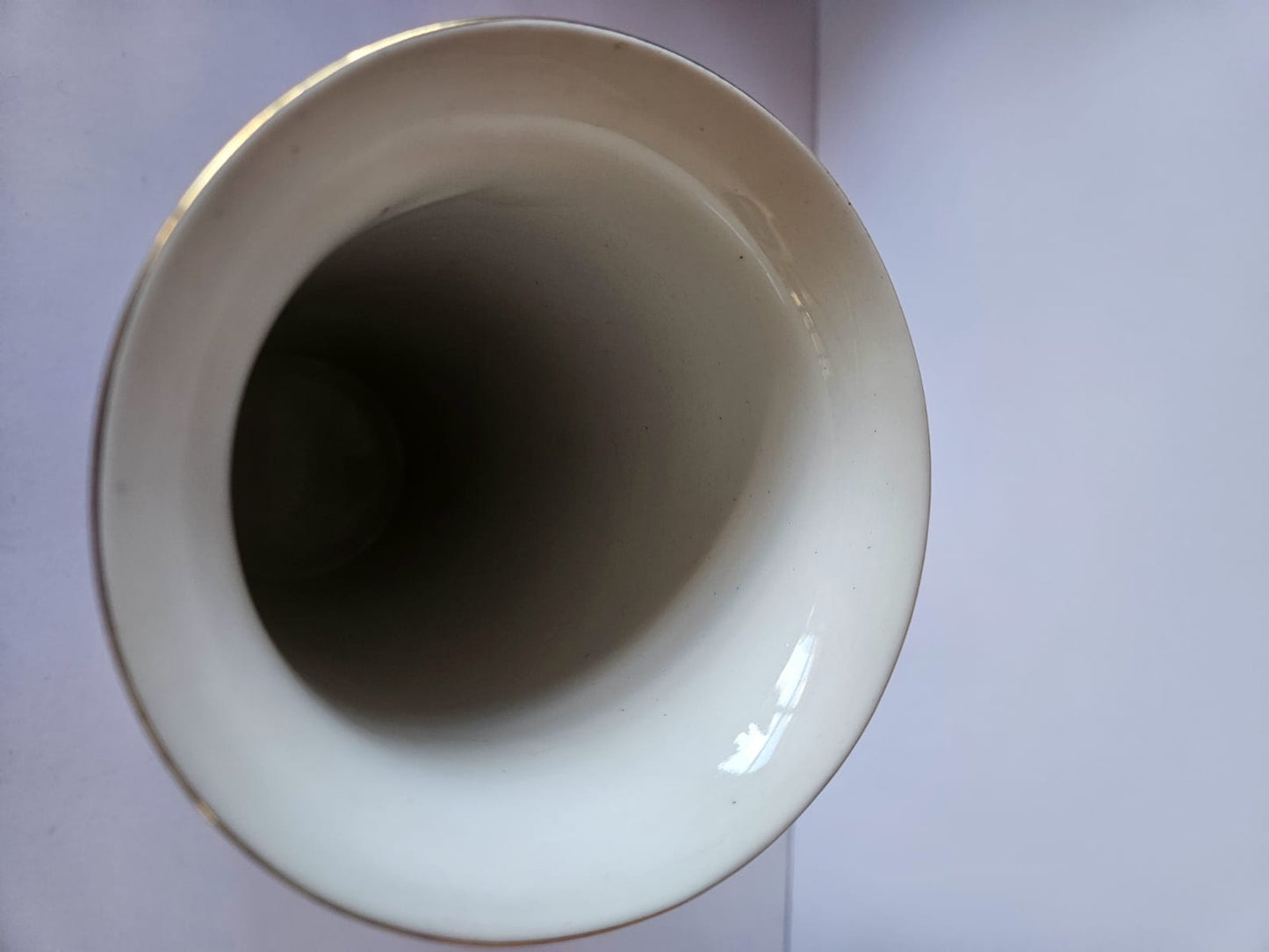 J H W & Sons Falcon Ware Cylinder Shaped Vase 1930s Cobalt Blue Floral and Butterfly 4053