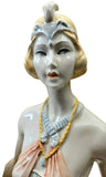 Art Deco Italian Ceramic Lamp 1930s style Flapper Lady c.1960