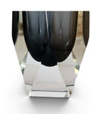 Flavio Poli Murano Grey Sommerso Faceted Diamond Vase 1970s