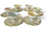 6 x EB Foley fine bone china Trios in the "Crocus Ixia" pattern #3955- 1950s