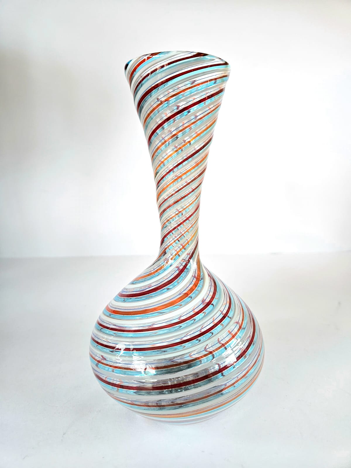 Fratelli Toso Multicolored a Canne Vase, Murano, Italy, circa 1965