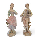 Pair of Large 19th Century French Bisque Porcelain Figures 36cm