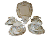 Early Royal Albert Crown China "Gaiety Brown" 14 pc Tea set (1927-1935)