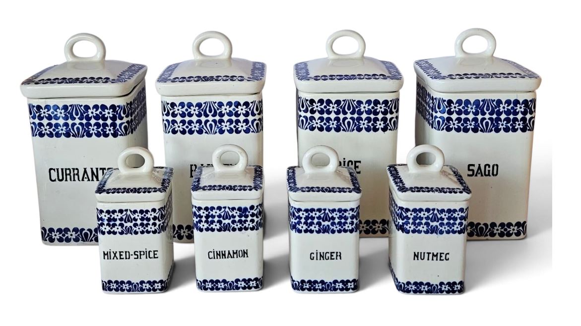 19th Century Graduated porcelain canisters, Germany (8)