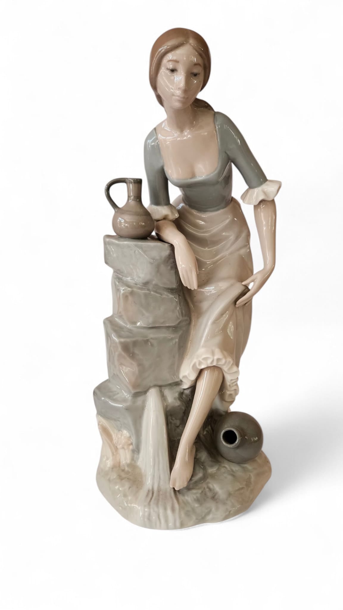 Lladro Nao "Girl With Water Jugs" Large Porcelain Figurine 33cm tall-#0115