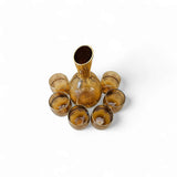 Vintage Italian Murano Glass Amber Gold Gilt Wine Set