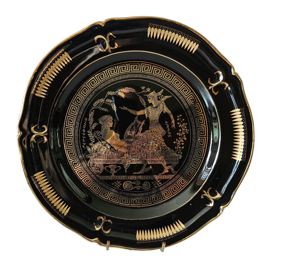 Greek Mythology Decorative Wall Hanging Plate With 24K Gold
