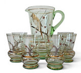 MCM Green and Gold Lemonade 6 x Glasses and Pitcher Set