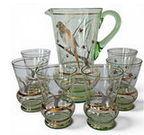 MCM Green and Gold Lemonade 6 x Glasses and Pitcher Set