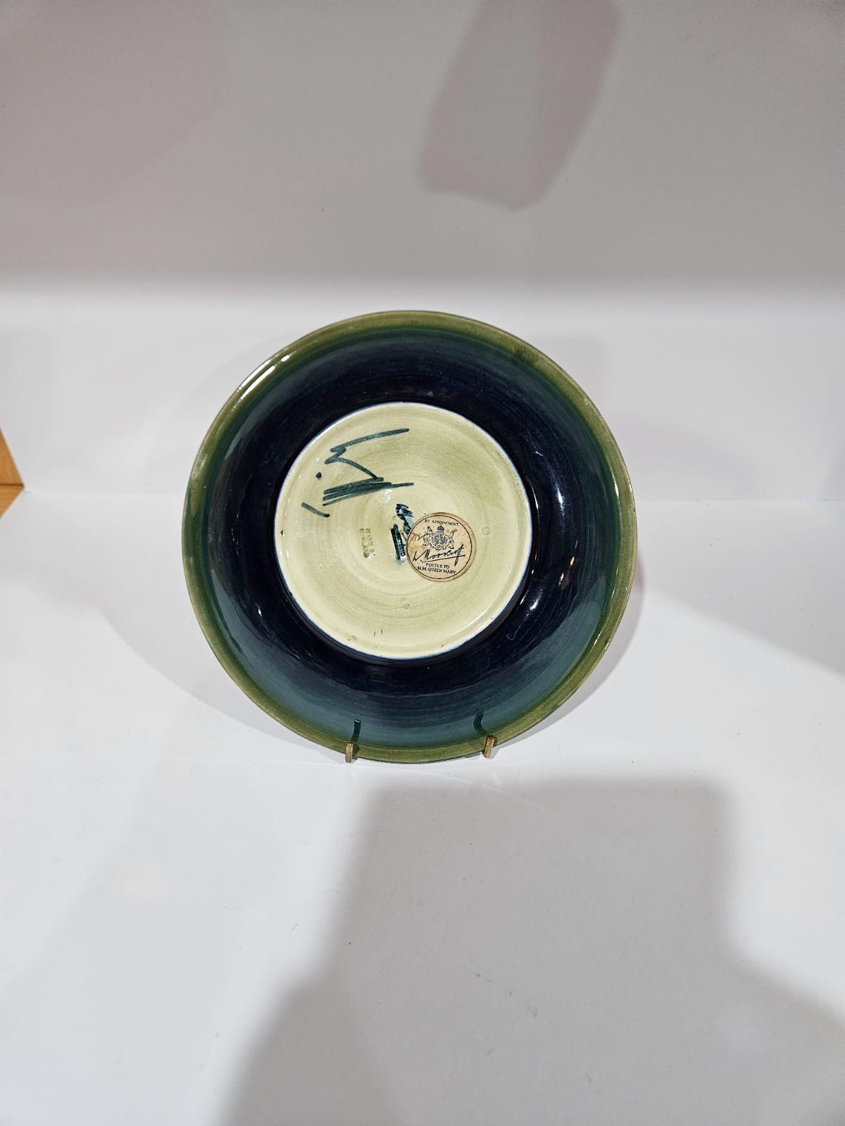 Walter Moorcroft Pottery Plate in the African Lily pattern circa 1955