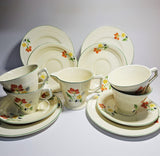 Vintage hand painted Grindley Tea set for 4 - Art Deco - Period 1936-1954