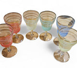 Vintage Sugar Frost Stemmed Glasses - Mid Century Barware Set of 6