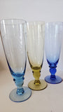 Retro Charm: 1950s Etched Harlequin Champagne Flutes Set of 6
