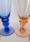 Retro Charm: 1950s Etched Harlequin Champagne Flutes Set of 6