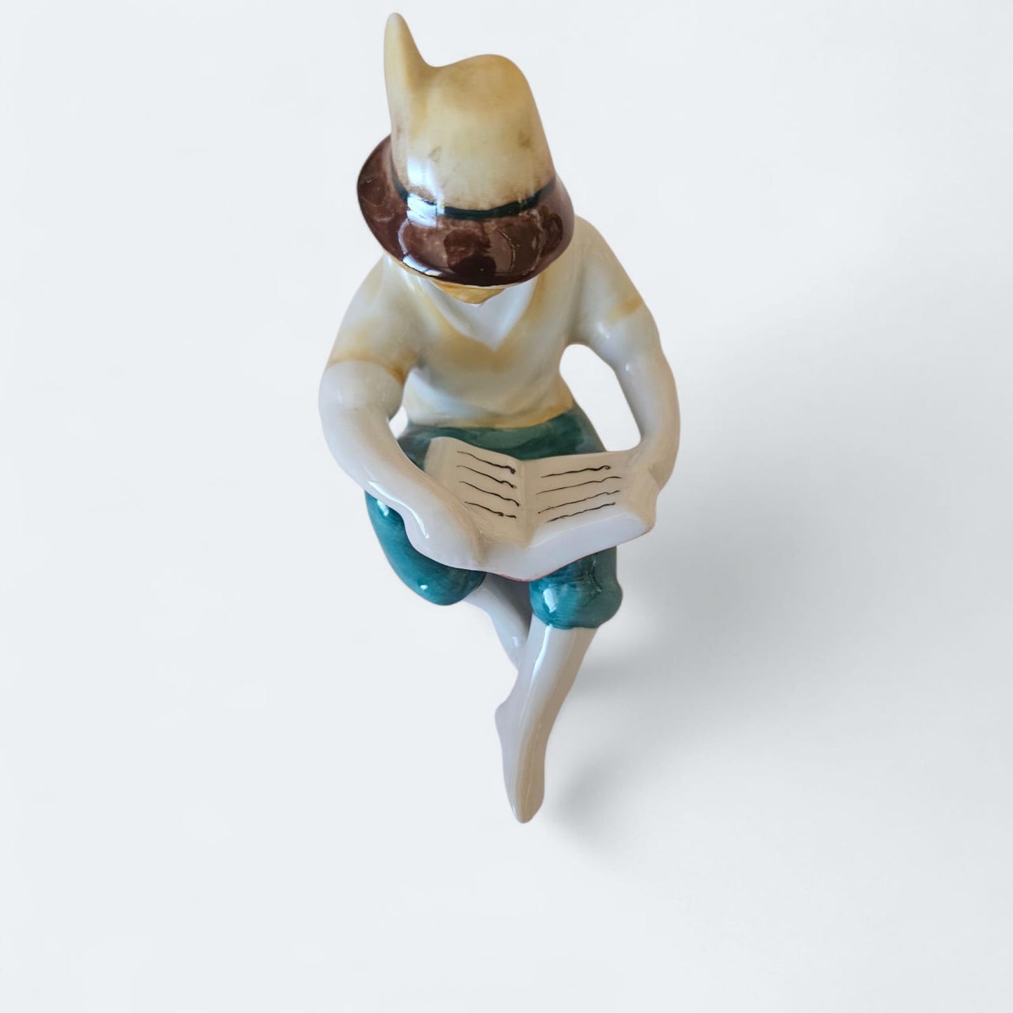 Little poet - Vintage Hollohaza Porcelain - Hand painted figurine from Hungary