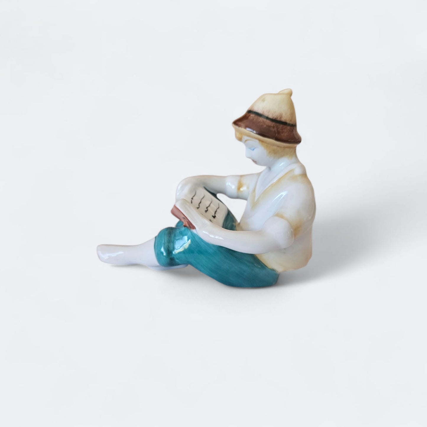 Little poet - Vintage Hollohaza Porcelain - Hand painted figurine from Hungary