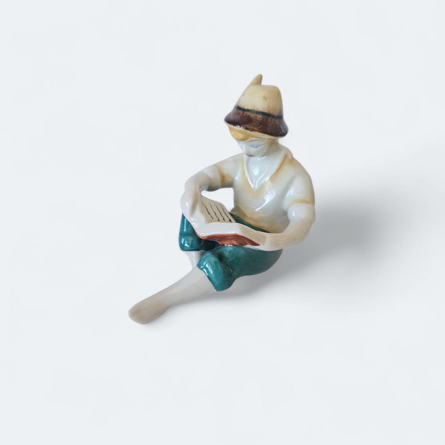 Little poet - Vintage Hollohaza Porcelain - Hand painted figurine from Hungary